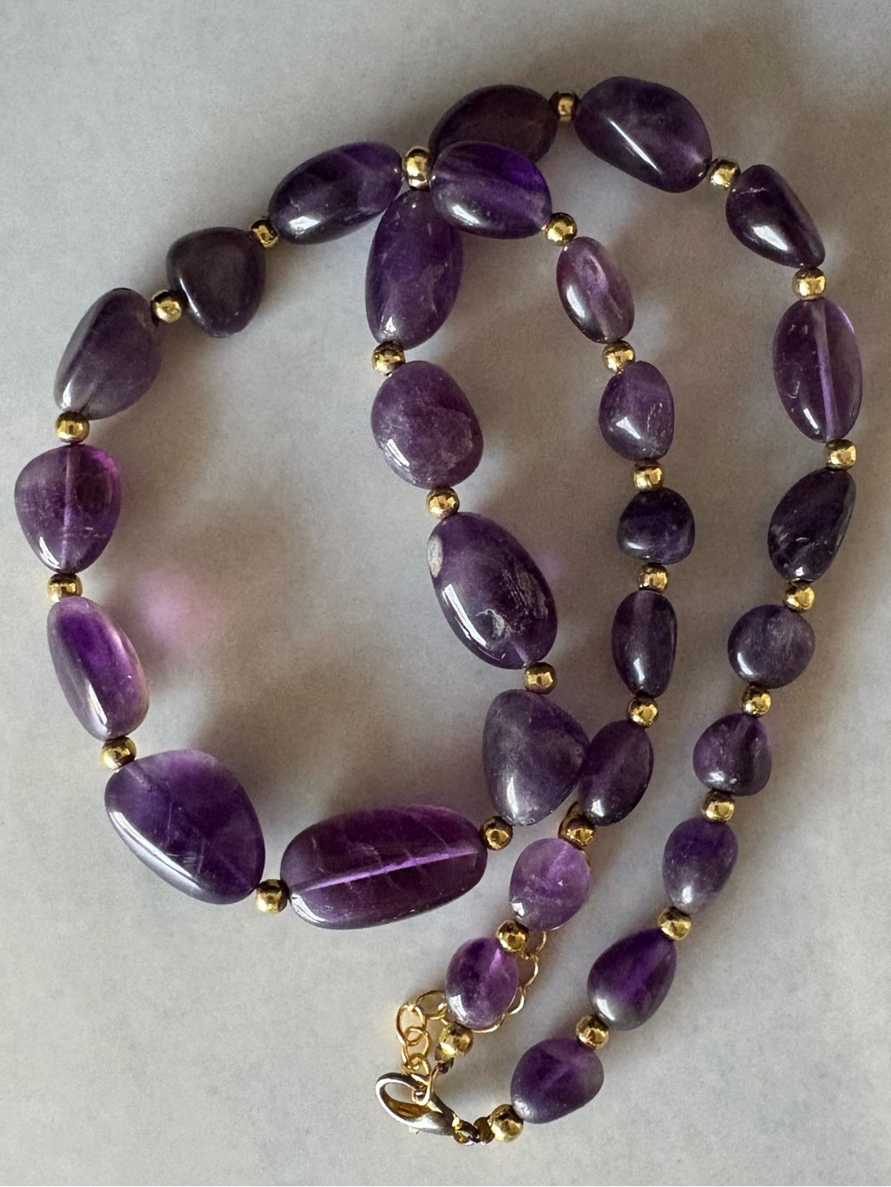 Vintage Amethyst Gemstone Beaded Necklace